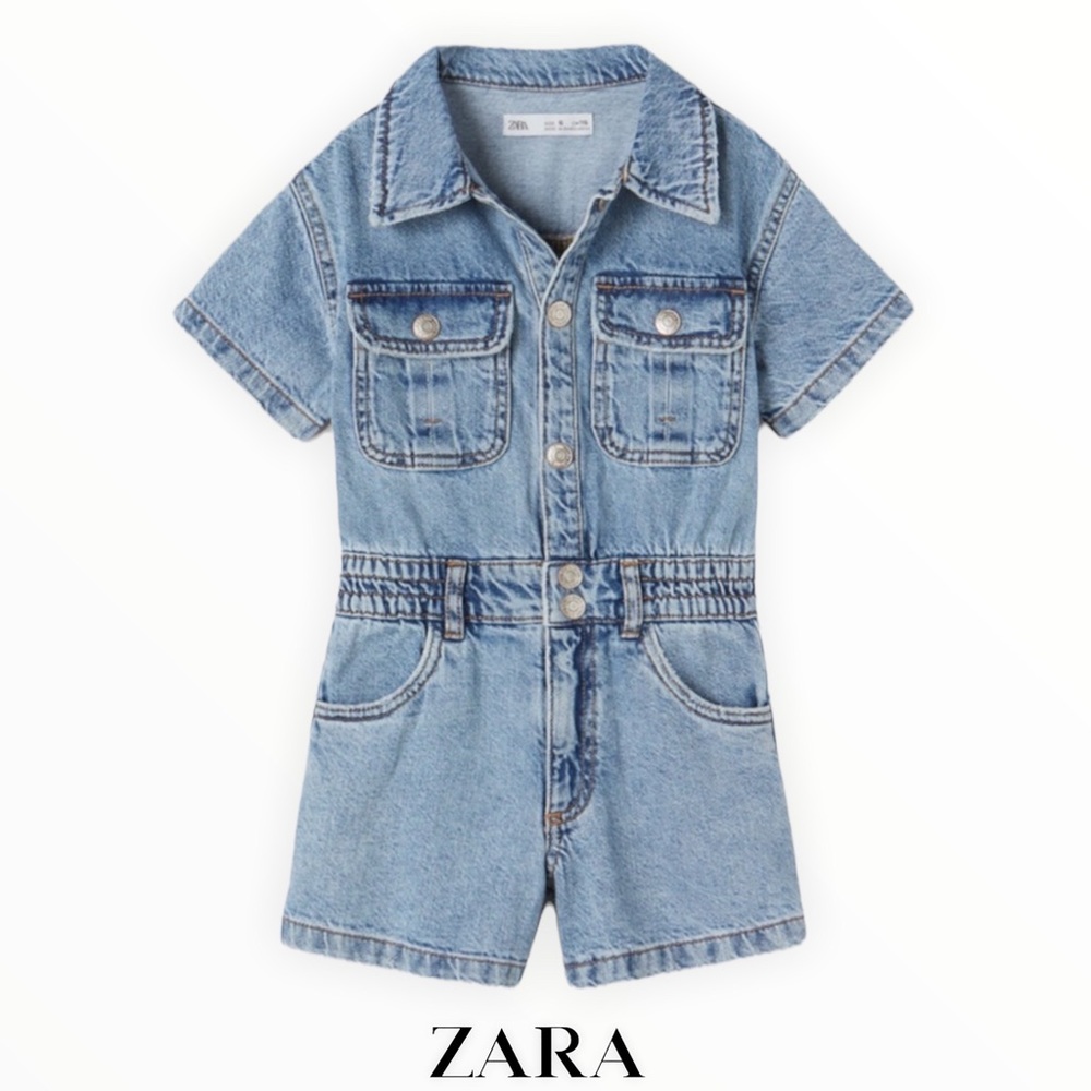 Zara Kids Denim Worker Jumpsuit - Picture 1 of 3